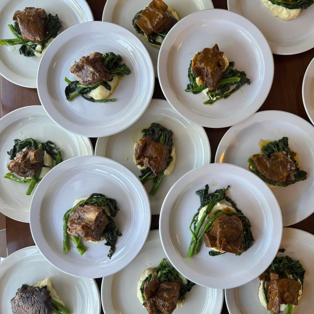 Premium roasted meat sliced and arranged for event service.