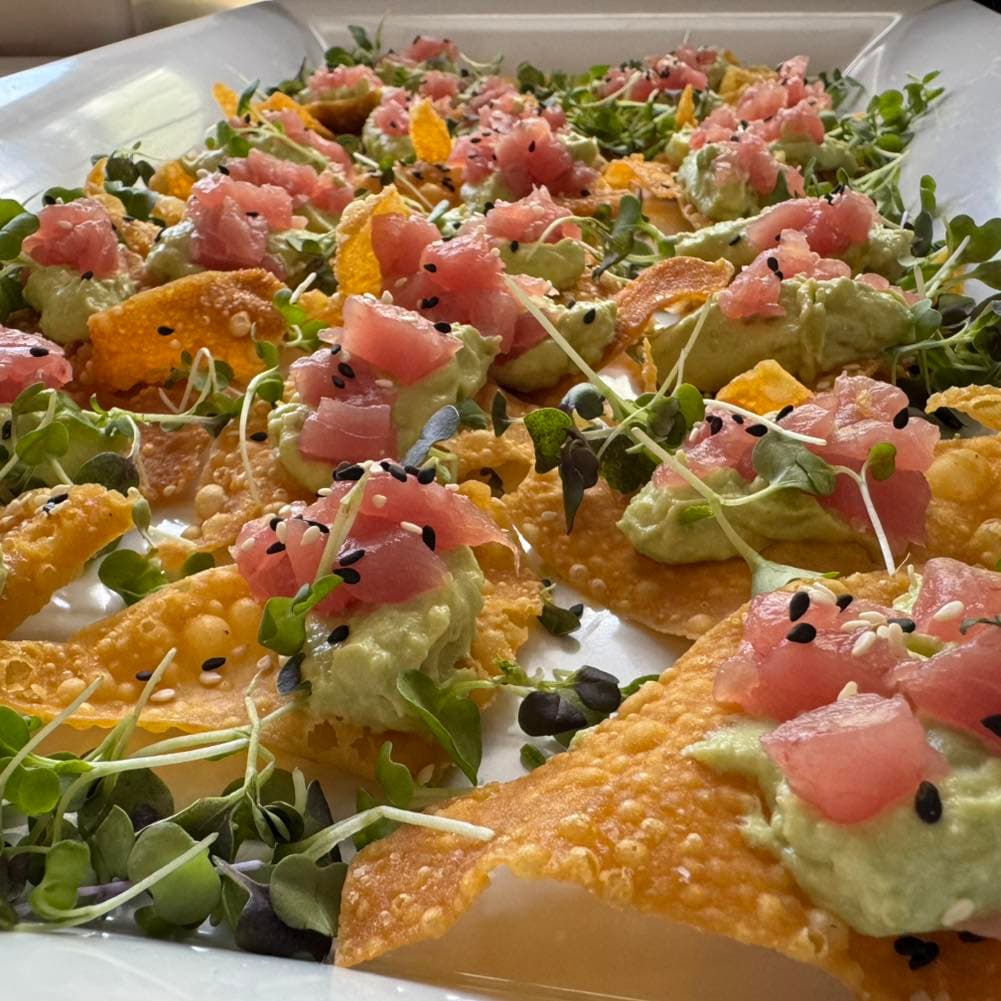 Artisan sandwich prepared for casual catered food service.