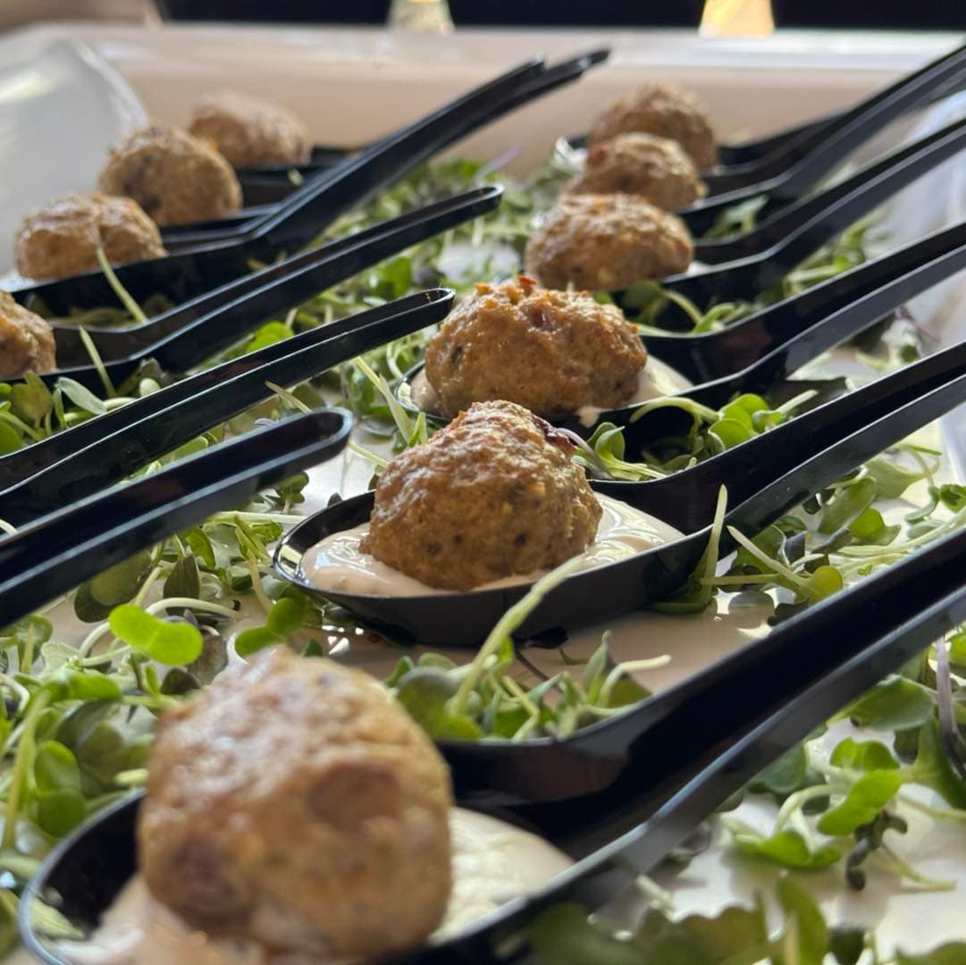 Dessert service item prepared for a catered event.